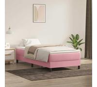 Sommier à lattes avec matelas et surmatelas rose velours 80x220 cm - Lit confortable pour chambre adulte et adolescent, soutien optimal avec ressorts ensachés individuels pour un sommeil réparateur