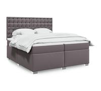 Sommier à lattes de lit avec matelas Blanc 200x200cm Similicuir lit vidaXL