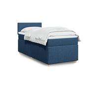 Sommier à lattes de lit avec matelas Bleu 100x200 cm Tissu