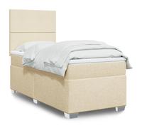 Sommier à lattes de lit avec matelas Bleu 100x200 cm Tissu lit vidaXL