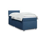 vidaXL Sommier à lattes de lit avec matelas Bleu 90x190 cm Tissu Bleu