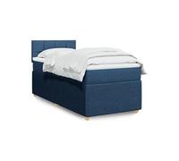 Sommier à lattes de lit avec matelas Bleu 90x200 cm Tissu 3289645