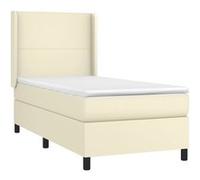 Sommier à lattes de lit avec matelas Crème 100x200cm Similicuir Crème G