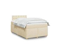Sommier à lattes de lit avec matelas crème 120x190 cm tissu 3288938