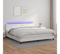 Vidaxl Sommier Tapissier Et Matelas Et Led Blanc 120x200 Cm Similicuir Multicolore
