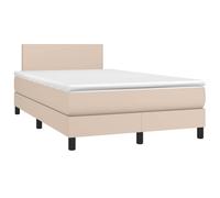 Boxspring met matras en LED kunstleer cappuccinokleur 140x190cm3134104