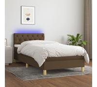 Sommier à Lattes de Lit avec Matelas et LED Rembourré Gris Clair 80x200cm vidaXL