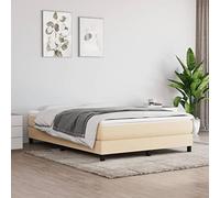Sommier à Lattes de Lit avec Matelas et Surmatelas Crème 140x190 cm, Tissu Durable, Ressorts Ensachés, Support Moyen-Dur