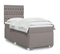 Sommier à lattes de lit avec matelas Gris clair 100x200cm Tissu lit vidaXL
