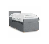 Sommier à lattes de lit avec matelas gris clair 80x200 cm tissu 3287276