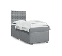 Sommier à lattes de lit avec matelas Gris foncé 80x200 cm Tissu lit vidaXL