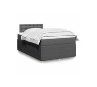 vidaXL Sommier à lattes de lit avec matelas gris foncé 120x190cm tissu Gris