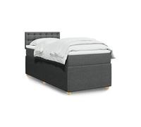 Sommier à lattes de lit avec matelas Gris foncé 80x200 cm Tissu 3289598