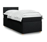 vidaXL Lit boxspring avec Matelas Gris foncé 90 x 190 cm Tissu, Chambre Moderne, lit Confortable avec tête de lit réglable, surmatelas en Mousse, Design Pratique pour Bien Dormir
