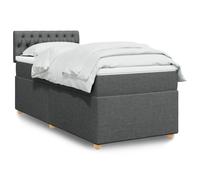 Sommier à lattes de lit avec matelas gris foncé simple tissu lit vidaXL