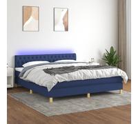 Vidaxl Sommier Tapissier Avec Matelas Et Led Bleu 160x200 Cm Tissu Multicolore
