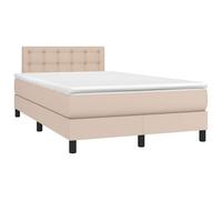 Sommier à lattes de Lit avec Matelas LED Rembourré Cappuccino 120x190 cm vidaXL