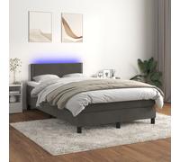 Sommier à Lattes de Lit avec Matelas LED Rembourré Gris Clair 120x200 cm vidaXL