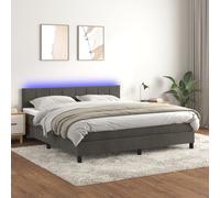 Sommier à Lattes de Lit avec Matelas LED Rembourré Gris Clair 180x200 cm vidaXL