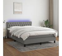 Sommier à Lattes de Lit avec Matelas LED Rembourré Noir 140x200 cm Tissu vidaXL