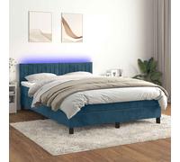 Sommier à Lattes de Lit avec Matelas LED Rembourré Vert Foncé 140x200 cm vidaXL