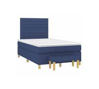 Sommier à Lattes de Lit avec Matelas Rembourré Bleu 120x190 cm Tissu vidaXL