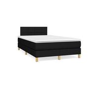 Sommier à Lattes de Lit avec Matelas Rembourré Noir 120x190 cm Tissu vidaXL