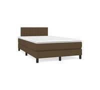 Sommier à Lattes de Lit avec Matelas, Lit Rembourré, Lit Double, Lit Adulte de Chambre à Coucher Intérieur, Moderne, Marron Foncé 120x190cm Tissu