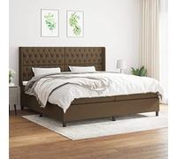 Sommier à lattes de lit avec matelas Marron foncé 200x200 cm, adjustable headboard, pocket spring mattress, medium firm support, perfect for back and stomach sleepers, durable fabric construction