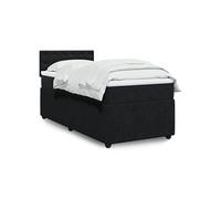 Vidaxl Sommier À Lattes De Lit Avec Matelas Noir 100x200 Cm Velours Noir