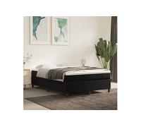 vidaXL Sommier à lattes de lit avec matelas velours Noir 140x190 cm Noir G