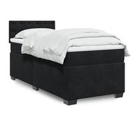 Sommier à lattes de lit avec matelas noir 90x190 cm simple velours lit vidaXL