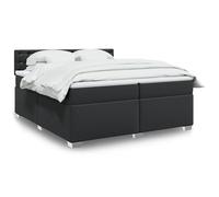 Vidaxl Sommier À Lattes De Lit Avec Matelas Noir 180x200 Cm Similicuir Noir