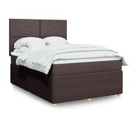 vidaXL Sommier à lattes de lit avec matelas Marron foncé 180x200 cm Marron