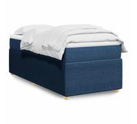 Vidaxl Sommier À Lattes De Lit Avec Matelas Bleu 180x200 Cm Tissu Bleu