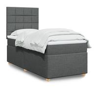 vidaXL Sommier à lattes de lit et matelas Gris foncé 90x190 cm Tissu Multicolore