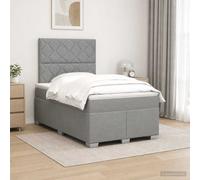 vidaXL Sommier à lattes avec matelas rembourré adulte – Tissu gris clair 120 x 200 cm