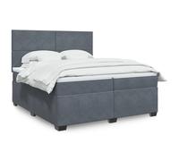 vidaXL Sommier à lattes de lit et matelas Gris foncé 200x200cm Velours