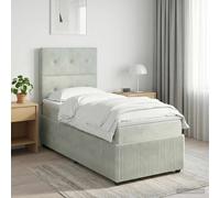vidaXL Lit boxspring avec matelas rembourré 140 x 200 cm Velours Bleu