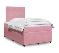 vidaXL Sommier à lattes de lit avec matelas 120x200 cm Rose Velours