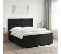 vidaXL Lit boxspring avec Matelas Noir 160 x 200 cm Tissu