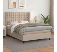 Sommier à Lattes de Lit avec Matelas Rembourré Cappuccino 140x190 cm vidaXL