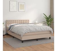 Sommier à Lattes de Lit avec Matelas Rembourré Cappuccino 140x190 cm vidaXL