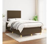 vidaXL Boxspring met matras stof donkerbruin 120x200 cm3142244 Marron G