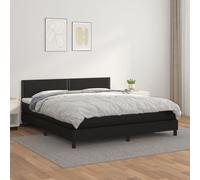 Sommier à Lattes de Lit avec Matelas Rembourré Double Noir 160x200 cm vidaXL