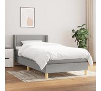 Boxspring met matras stof lichtgrijs 100x200 cm3130169