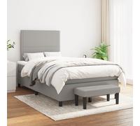 Sommier à Lattes de Lit avec Matelas Rembourré Gris Clair 120x200cm Tissu vidaXL