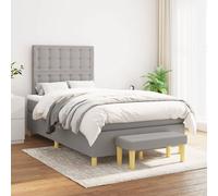 Vidaxl Lit À Sommier Tapissier Avec Matelas Gris Clair 120x200cm Tissu Gris