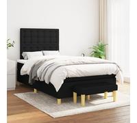 Sommier à Lattes de Lit avec Matelas, Lit Rembourré, Lit Double, Lit Adulte de Chambre à Coucher Intérieur, Moderne, Noir 120x200 cm Tissu