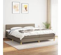 Sommier à Lattes de Lit avec Matelas Rembourré Gris Clair 200x200cm Tissu vidaXL